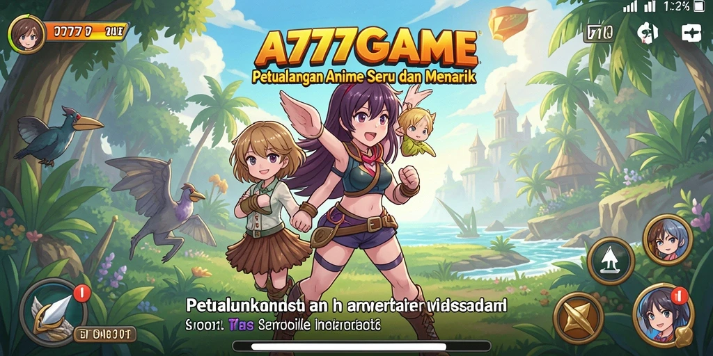 Tampilan gameplay seru dari A777GAME dengan karakter Anime menawan.