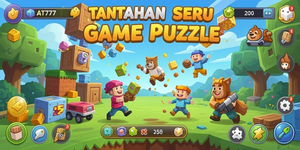 Screenshot gameplay AT777 menampilkan serunya menyelesaikan teka-teki Puzzle.