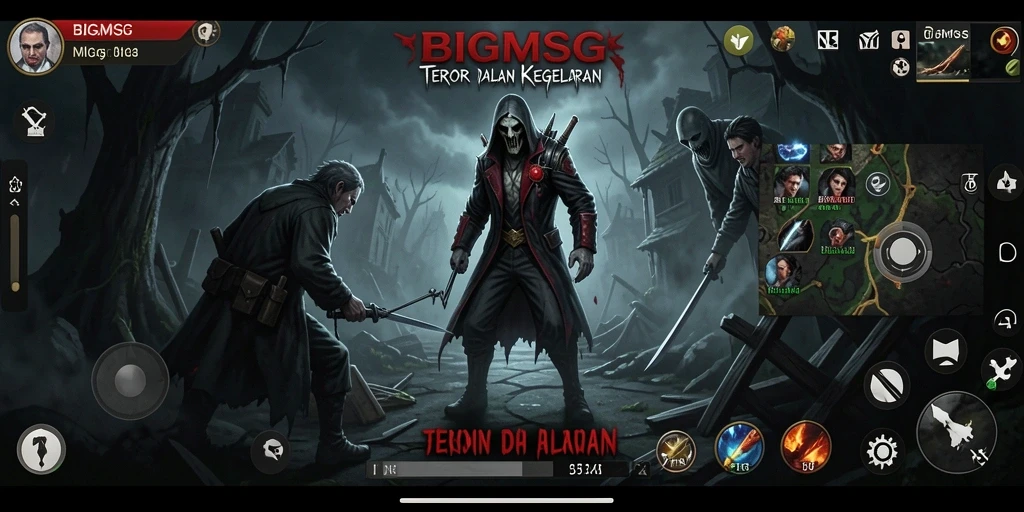 Screenshot utama BIGMSG menampilkan gameplay yang mencekam dalam suasana Horror.