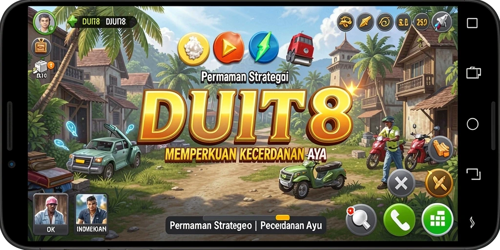Screenshot gameplay DUIT8 yang menunjukkan aksi strategi yang mendebarkan.