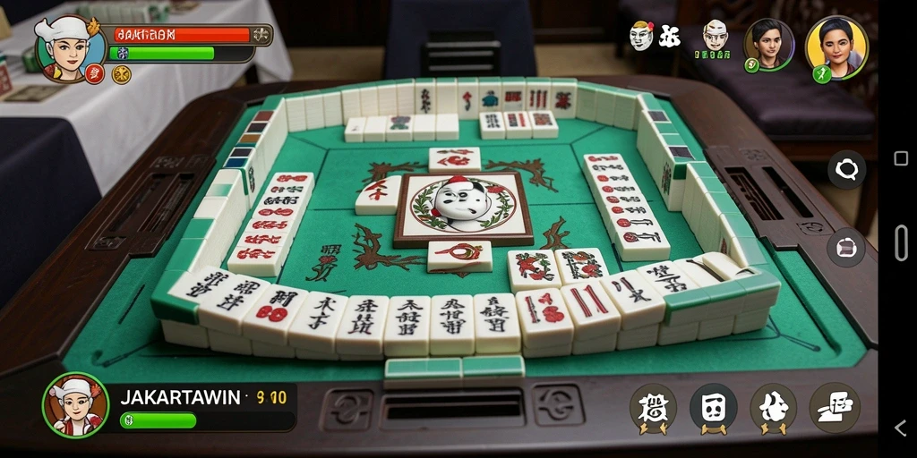 Tampilan gameplay seru JAKARTAWIN yang menampilkan aksi Mahjong.