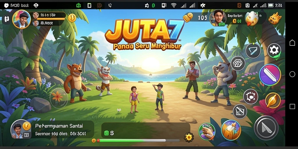 Tampilan gameplay JUTA7 yang seru dan penuh warna.