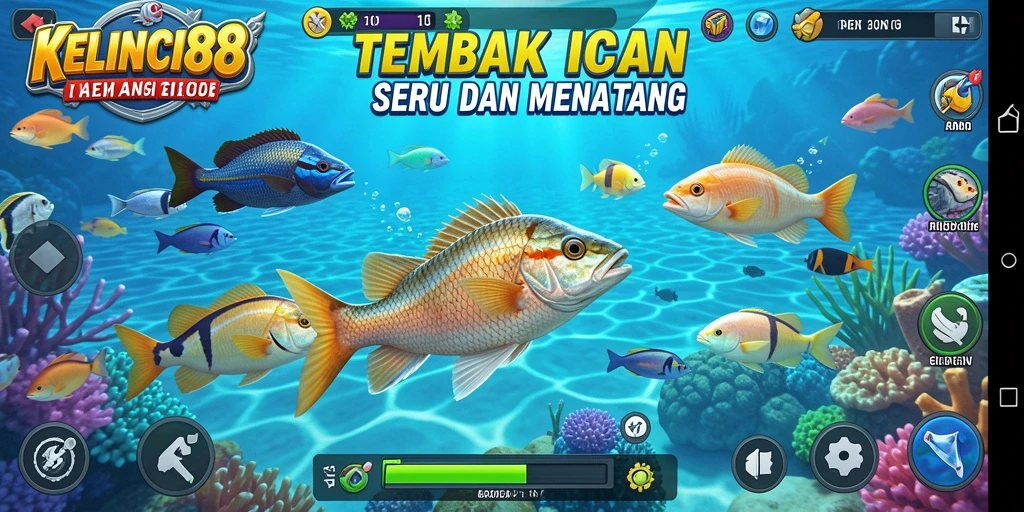 Tampilan gameplay KELINCI88 dengan suasana Tembak Ikan yang seru.