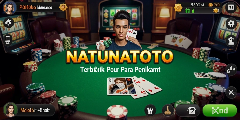 Tangkapan layar gameplay NATUNATOTO menampilkan suasana poker yang seru.