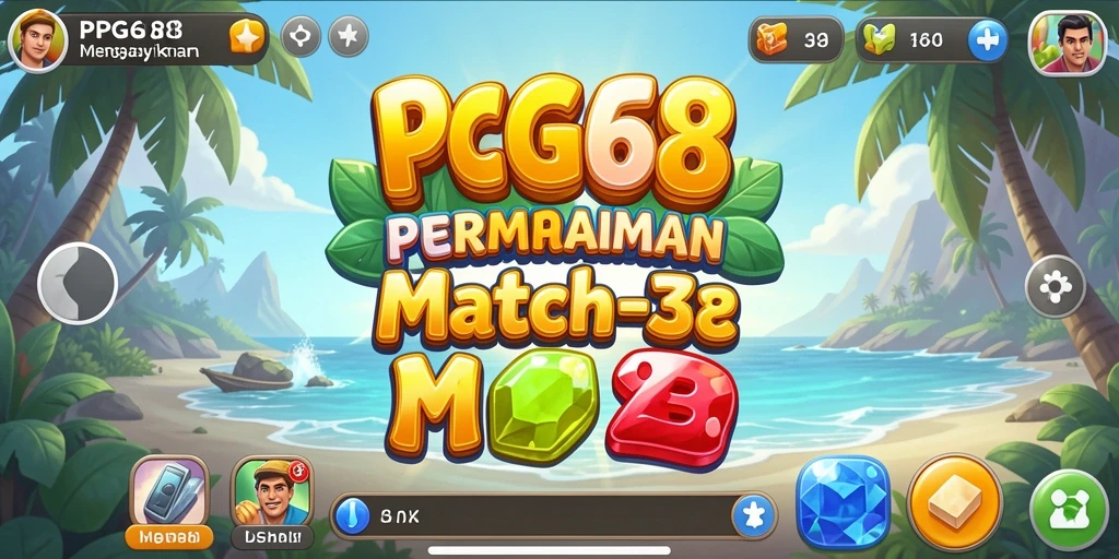 Tampilan gameplay PGG68 dengan simbol warna-warni yang menarik.