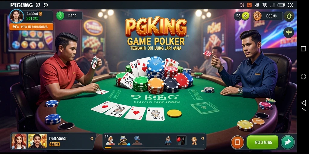 Screenshot permainan PGKING menampilkan aksi poker yang mendebarkan.