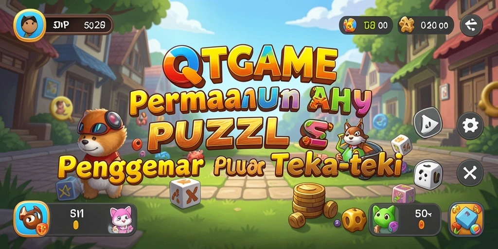 Tampilan gameplay QTGAME dengan teka-teki menarik dan grafis cerah.