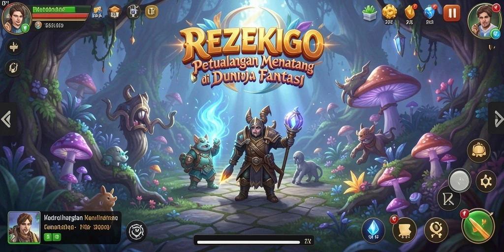 Tangkapan layar menampilkan aksi seru dalam permainan petualangan REZEKIGO.