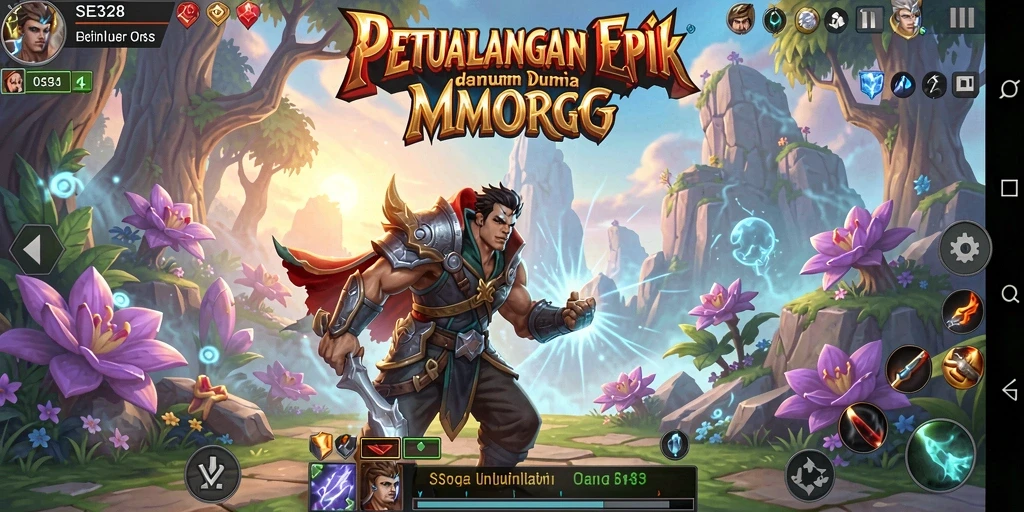 Screenshot SE328 menampilkan aksi pertempuran epik dalam dunia MMORPG.