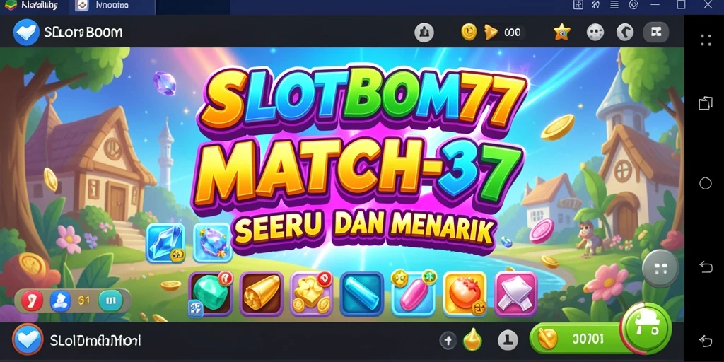 Tampilan gameplay menarik dalam SLOTBOM77 dengan simbol-simbol cerah.