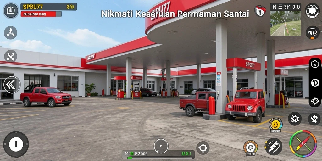 Tampilan gameplay casual SPBU77 yang seru dan menarik.