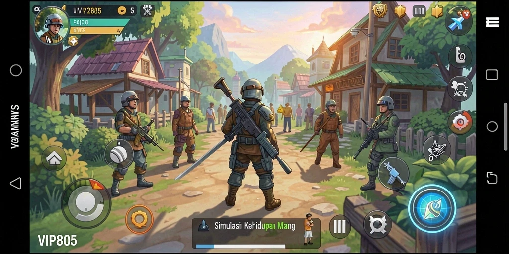 Screenshot utama VIP805 menampilkan gameplay simulasi yang menarik dan interaktif.