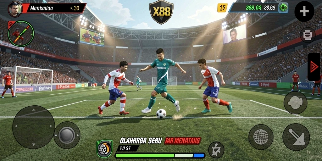 Gameplay X88 yang seru dan kompetitif dalam olahraga.