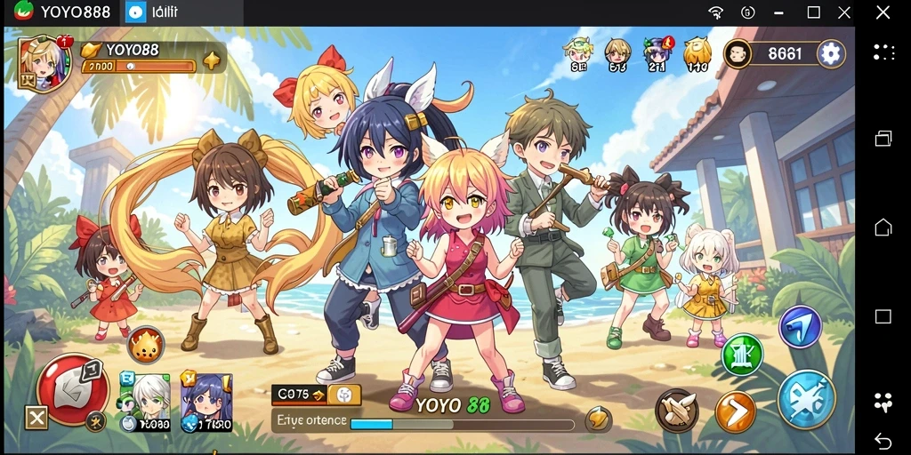 Tampilan menarik gameplay Anime di YOYO88 dengan karakter unik.