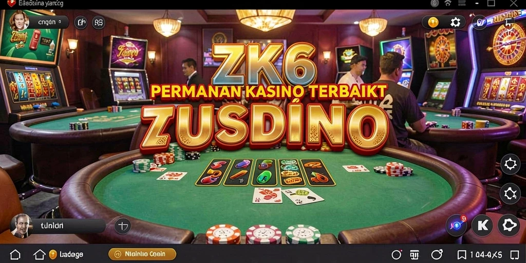 Screenshot ZK6 menampilkan gameplay kasino yang mendebarkan.