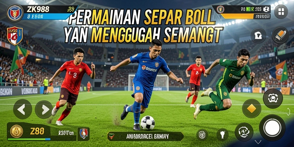 Tampilan pertarungan seru di lapangan sepak bola ZK988.