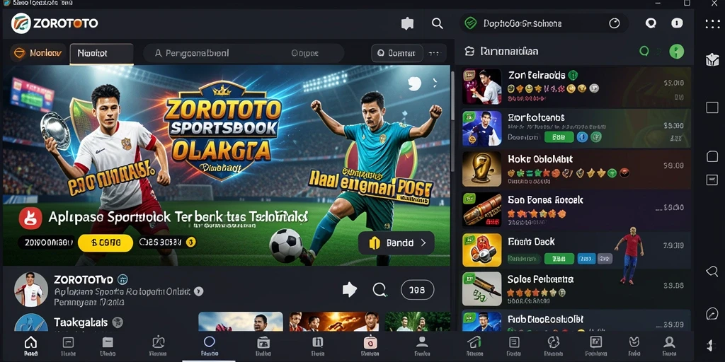 Tampilan gameplay menarik dari aplikasi Sportsbook ZOROTOTO.